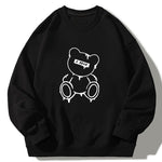 Melted Bear Print Crew Neck Relaxed Sweatshirt