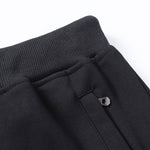 Solid Zipper Pocket Cotton Straight Leg Pants