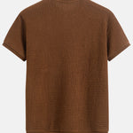 Short Sleeve Waffle Ribbed Hem T-Shirt