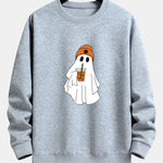 Halloween Ghost Print Relax Fit Sweatshirt