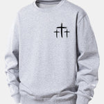 Faith Over Fear Cross Print Relax Fit Sweatshirt