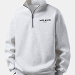 Relax Fit Milano Print Quarter Zip Sweatshirt