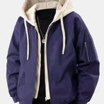 Contrast 2 In 1 Hooded Bomber Jacket