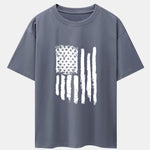 American Flag Print Drop Shoulder Oversize T-Shirt