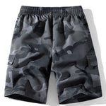 3 Pieces Camouflage Drawstring Cargo Shorts