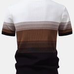 Striped Gradient Knitted Polo Shirt