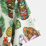Tropical Tiki Bigfoot Print Button Up Shirt