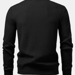 Ribbed Henley Neck Sweater