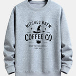 Witches Brew Coffee Halloween Print Relax Fit Sweatshirt