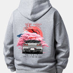 Tokyo Cherry Blossoms Car Print Relax Fit Hoodie