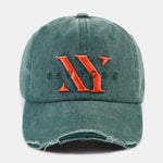 Retro New York Embroidery Cotton Washed Distressed Baseball Cap