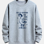 Silly Cowboy Goose Print Relax Fit Sweatshirt