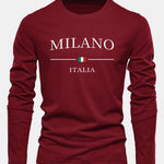 Long Sleeve Milano Print Cotton T-Shirt