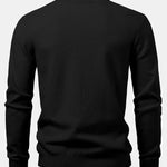 Checkerboard Textured Mock Neck Sweater