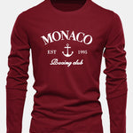 Long Sleeve Monaco Print Cotton T-Shirt