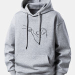 Line Dog Print Relax Fit Hoodie
