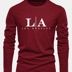 Long Sleeve Los Angeles Print Cotton T-Shirt