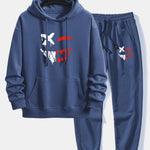 Dissolving Evil Smiley Face Print Relax Fit Hoodie & Jogging Pants