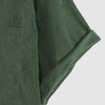 Men's Corduroy Half Button Short Sleeve POLO