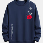 Slogan Rose Print Relax Fit Sweatshirt