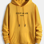Paris Letter Print Cotton Hoodie