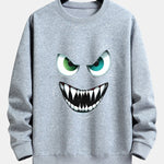 Evil Smiley Face Print Relax Fit Sweatshirt