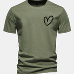 Regular Fit Heart Print Cotton T-Shirt