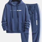 Balance Stripe Print Relax Fit Hoodie & Jogging Pants