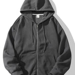 Relaxed Waffle Zip Hoodie