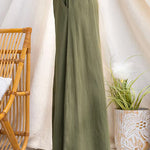 Elastic Waist Pocketed Wide Leg Pants