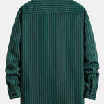 Long Sleeve Stand Collar Striped Shirt