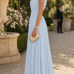 Margovil Crewneck Sleeveless Zipper Back Waisted Maxi Dress