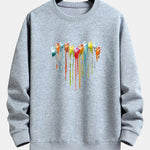 Dissolving Paw Heart Print Relax Fit Sweatshirt