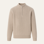 Lerano Cashmere Half-Zip Knit Beige