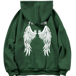 Letter Wings Back Print Hoodie