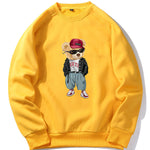 Hip Hop Style Bear Print Raglan Sleeve Sweatshirt