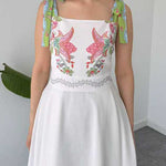 Bow Shoulder Sleeveless Floral Print Maxi Dress