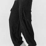 Relaxed Fit Drawcord Hem Corduroy Cargo Pants