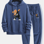Cool Bear Print Relax Fit Hoodie & Jogging Pants