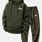 Letter Print Drawstring Hoodie & Letter Print Jogger Pants