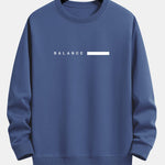 Balance Stripe Print Relax Fit Crew Neck Sweatshirt & Jogging Pants
