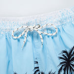 Palm Leaf Print Tank Top & Tropical Print Swim Shorts