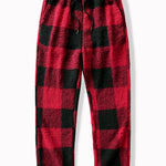 Plaid Pattern Teddy Hoodie & Straight Leg Plaid Pattern Teddy Pants