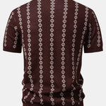 Geometric Knit V Neck Polo Shirt & Cotton Chino Shorts