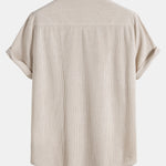 Corduroy Button Up Short Sleeved Shirt & Straight Leg Corduroy Pants