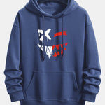 Dissolving Evil Smiley Face Print Relax Fit Hoodie & Jogging Pants