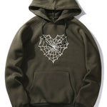 Spider Web Gothic Print Hoodie