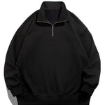 Half Zip Teddy Faux Fur Lined Sweatshirt