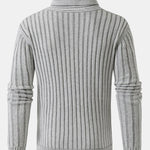 Jacquard Horn Button Turtleneck Sweater