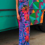 Margovil Strappy Backless Tie Dye Maxi Dress